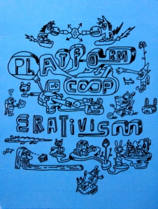 Artwork for Platform Cooperativism a movement developed by Trebor Scholz with events at The New School and Goethe-Institut, New York